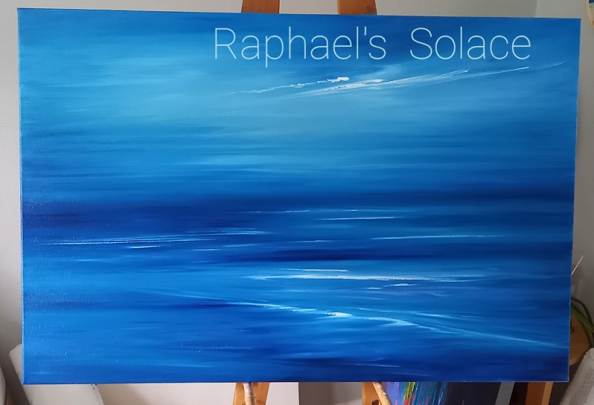 Fabulous time today back at my easel creating 'Raphael's Solace'. 
Archangel Raphael,  (God's healer) is the perfect partner to be put together with the beautiful healing colour blue.
The throat chakra is blue and crucial in the body and associated with the human being's ability to listen attentively and also to communicate with other people. 
Putting these two together, creates a beautiful healing source, which is what my paintings are about. A very special message indeed. ❤
Hope you love it and it helps to bring you any comfort you may need. www.gailmorris.co.uk